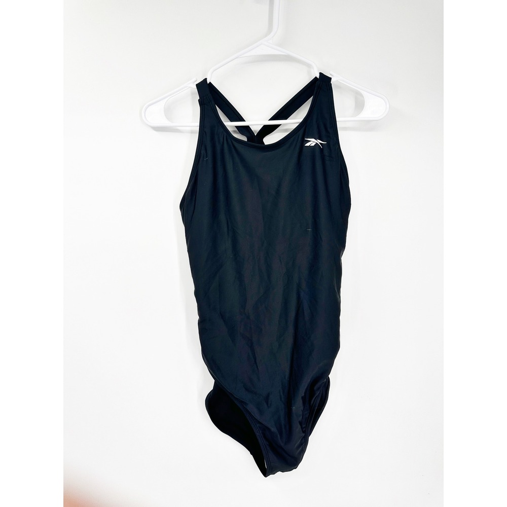 Reebok One Piece Swimsuit Medium Black Performance Racerback LFM324NN00648